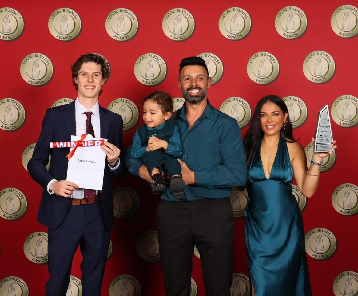 Charlie and family at the 2026 Northern Beaches Local Business Awards
